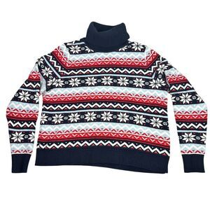 Nordstrom 1901 Snowflake Fair Isle Sweater Large
